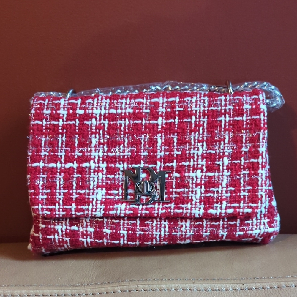 Red Tweed Shoulder Bag